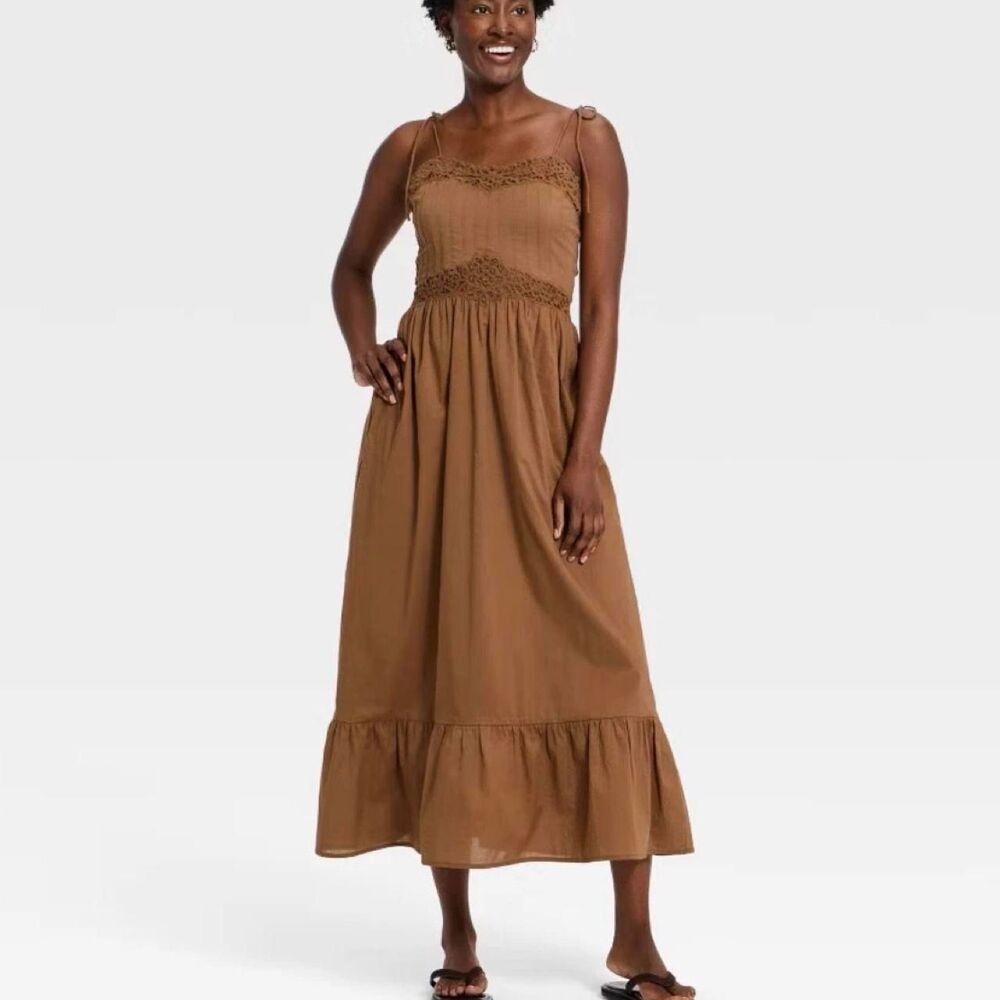 Universal-thread Women's Brown and Tan Dress